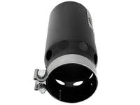 aFe SATURN 4S 4in SS Intercooled Exhaust Tip - Black 4in In x 5in Out x 12in L Bolt-On - Burkken Auto Parts