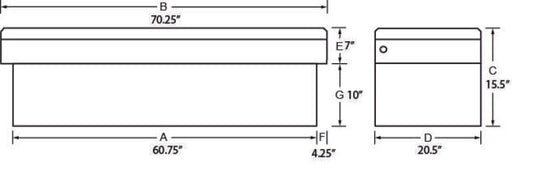 Tradesman Steel Cross Bed Truck Tool Box (70in./Side Opening) - Black - Burkken Auto Parts