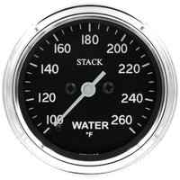 Autometer Stack 52mm 100-260 Deg F 1/8in NPTF Male Pro Stepper Motor Water Temp Gauge - Classic - Burkken Auto Parts