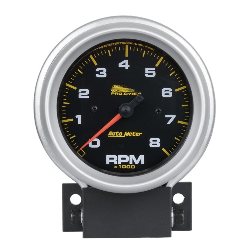 Autometer Pro-Cycle Gauge Tach 3 3/4in 8K Rpm 2 & 4 Cylinder Black Pro-Cycle - Burkken Auto Parts