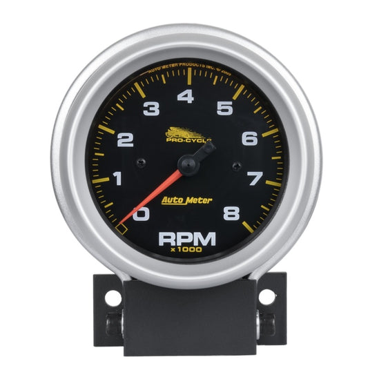 Autometer Pro-Cycle Gauge Tach 3 3/4in 8K Rpm 2 & 4 Cylinder Black Pro-Cycle - Burkken Auto Parts