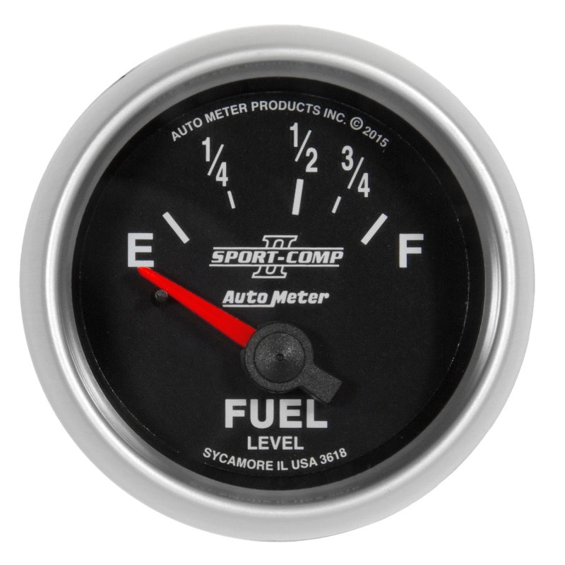 Autometer Sport-Comp II Gauge Fuel Level 2 1/16in 16e To 158f Elec Sport-Comp II - Burkken Auto Parts