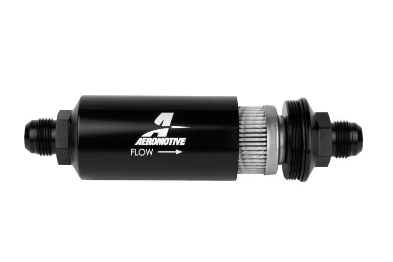 Aeromotive In-Line Filter - (AN-10) 100 Micron Stainless Steel Element Black Anodize Finish - Burkken Auto Parts