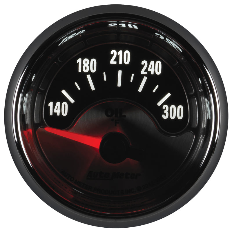 Autometer American Muscle 2-1/16in Short Sweep Electric 140-300 Deg F Oil Temp Gauge - Burkken Auto Parts