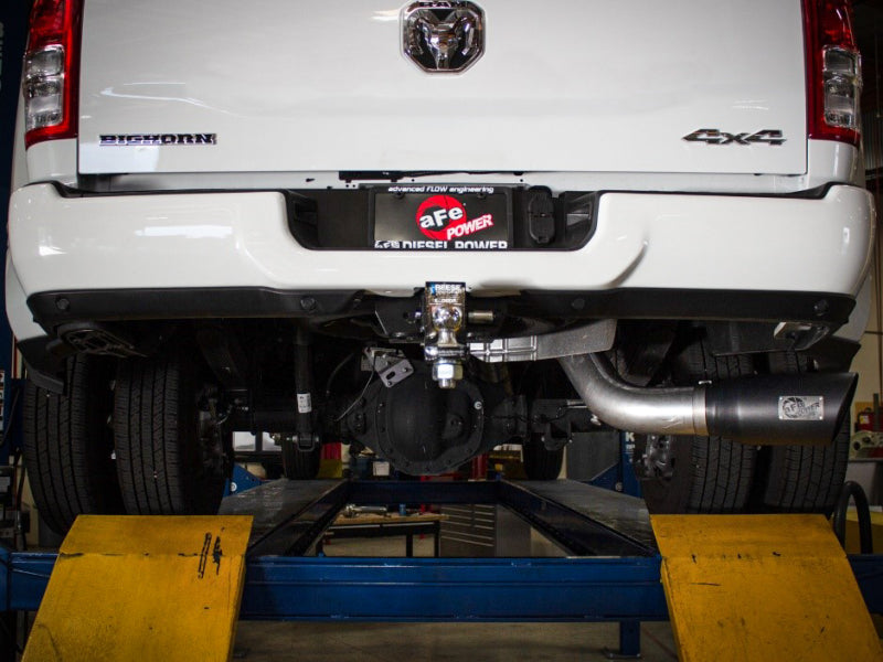aFe LARGE BORE HD 5in 409-SS DPF-Back Exhaust w/Pol Tip 19-20 Ram Diesel Trucks L6-6.7L (td) - Burkken Auto Parts