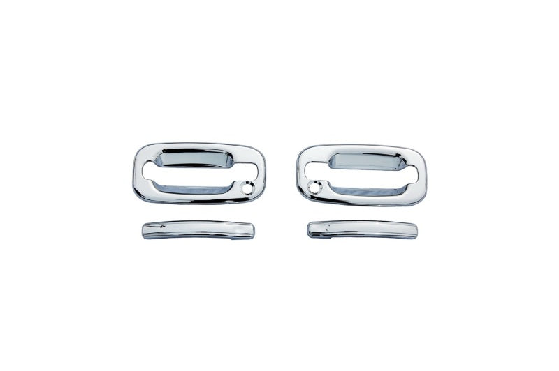 AVS 07-13 Chevy Silverado 1500 Door Handle Covers (2 Door) 4pc Set - Chrome - Burkken Auto Parts
