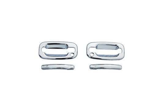 AVS 07-13 Chevy Silverado 1500 Door Handle Covers (2 Door) 4pc Set - Chrome - Burkken Auto Parts