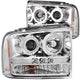 ANZO 2005-2007 Ford Excursion Projector Headlights w/ Halo Chrome w/ LED Strip (CCFL) 1pc - Burkken Auto Parts