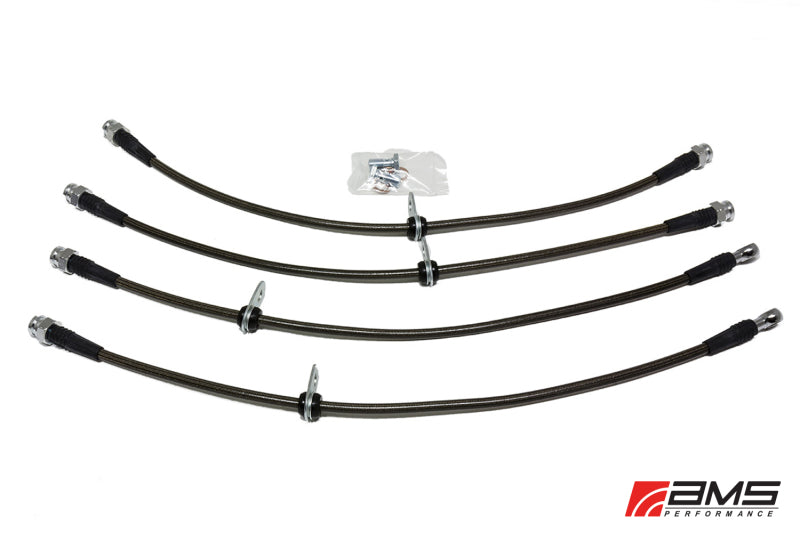 AMS Performance 08-15 Mitsubishi EVO X Stainless Steel Brake Lines (4 Lines) - Burkken Auto Parts