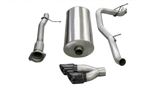 Corsa 2007-2010 Cadillac Escalade 6.2L V8 3in Cat-Back Single Side w Twin 4in Black Pro-Series Tips - Burkken Auto Parts