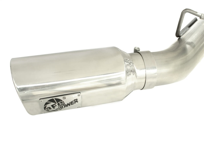 aFe MachForce XP Exhaust 4inch DP-Back All SS 2011-14 GM Diesel Trucks V8-6.6L LML Polished - Burkken Auto Parts