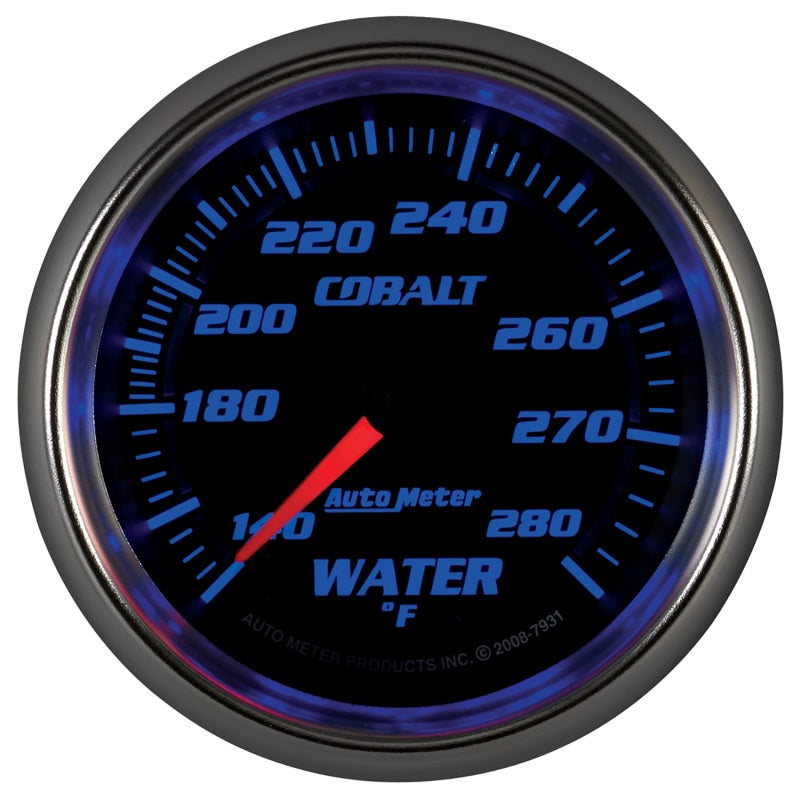 Autometer Cobalt 66.7mm 140-280 degree F. Water Temprature  Gauge - Burkken Auto Parts