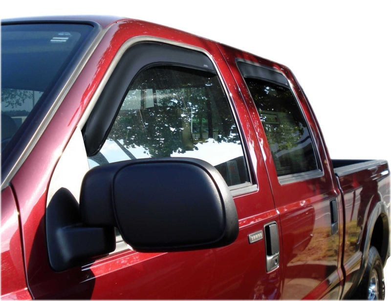 AVS 99-16 Ford F-250 Supercrew Ventvisor In-Channel Front & Rear Window Deflectors 4pc - Smoke - Burkken Auto Parts
