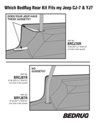 BedRug 87-95 Jeep YJ Rear Kit 4pc Cargo Kit (Incl Tailgate & Cargo Liner) - Burkken Auto Parts