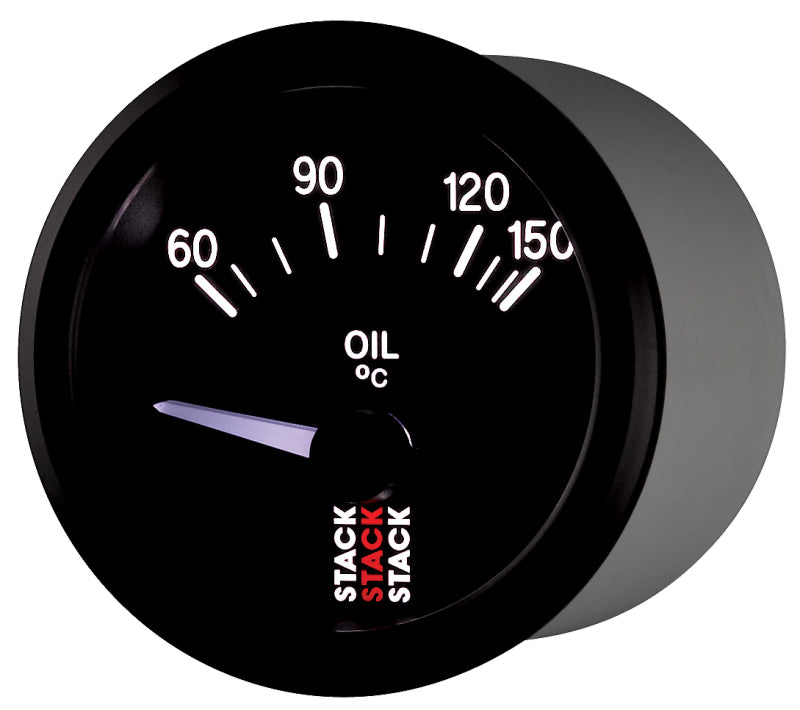 Autometer Stack 52mm 60-150 Deg C M10 Male Electric Oil Temp Gauge - Black - Burkken Auto Parts