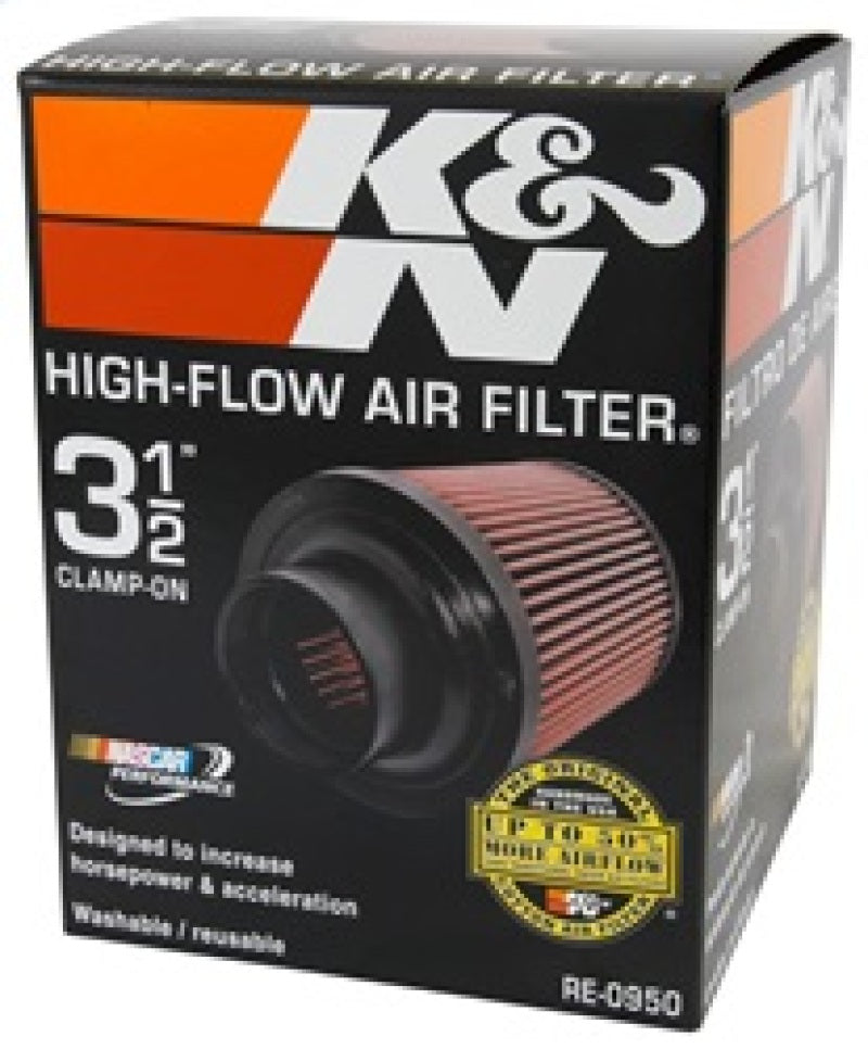 K&N Universal Rubber Filter 3 1/2inch ID FLG / 6inch Base / 4-5/8inch Top / 6inch Height - Burkken Auto Parts