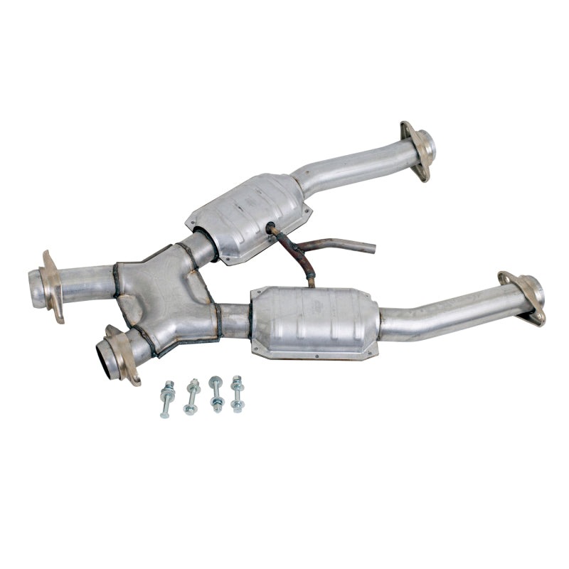 BBK 94-95 Mustang 5.0 Short Mid X Pipe With Catalytic Converters 2-1/2 For BBK Long Tube Headers - Burkken Auto Parts