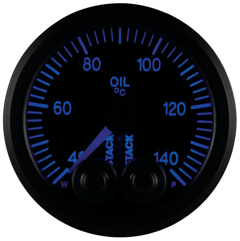Autometer Stack 52mm 40-140 Deg C 1/8in NPTF Male Pro-Control Oil Temp Gauge - Black - Burkken Auto Parts