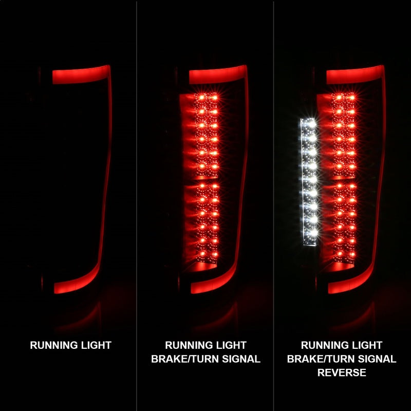 ANZO 2017+ Ford F-250 LED Taillights - Black/Smoke - Burkken Auto Parts