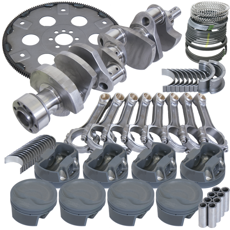 Eagle Chevy 350 1Pc 3.750in Crank 6.000in I-Beam Rod 4.060in Pistons 168 Tooth FP Balanced Assembly - Burkken Auto Parts