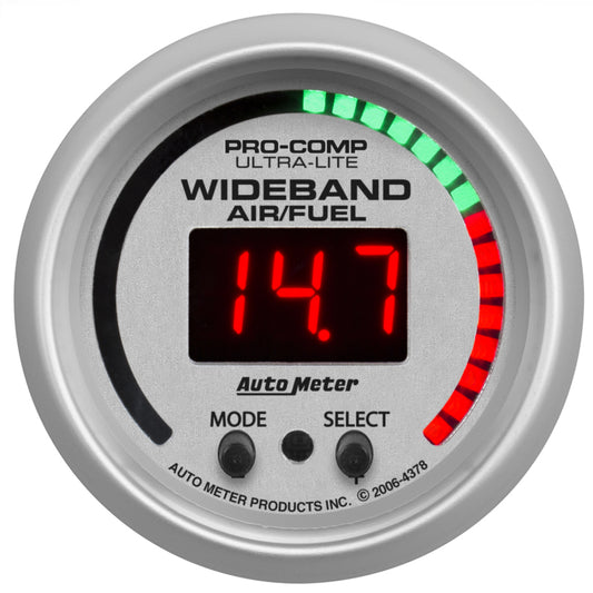 Autometer Ultra-Lite 52mm Air/Fuel Ratio Pro Plus Digital w/ Peak & Warning Gauge - Burkken Auto Parts