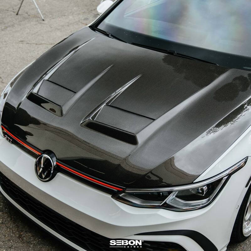 Seibon 2022-2023 Volkswagen Golf GTI/R DV-Style Carbon Fiber Hood - Burkken Auto Parts