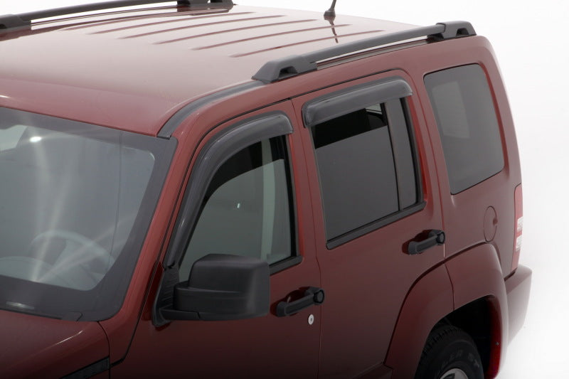 AVS 08-14 Jeep Liberty Ventvisor Outside Mount Window Deflectors 4pc - Smoke - Burkken Auto Parts
