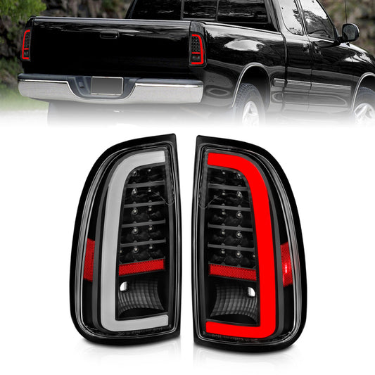 ANZO 00-06 Toyota Tundra LED Taillights w/ Light Bar Black Housing Clear Lens - Burkken Auto Parts