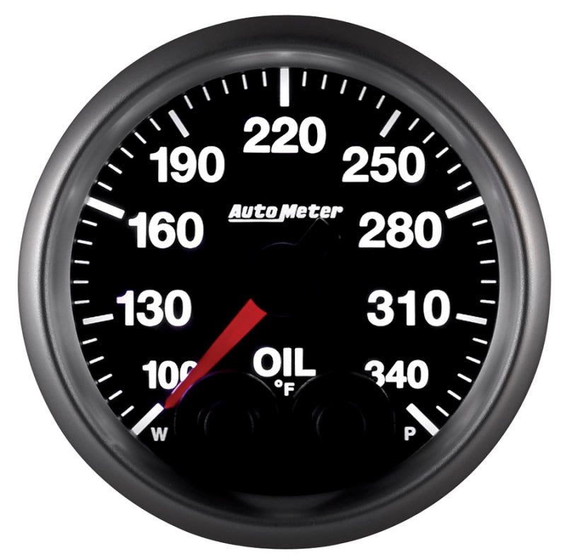 Autometer Elite 52mm 100-340 Deg F Oil Temp Peak & Warn w/ Electronic Control Gauge - Burkken Auto Parts