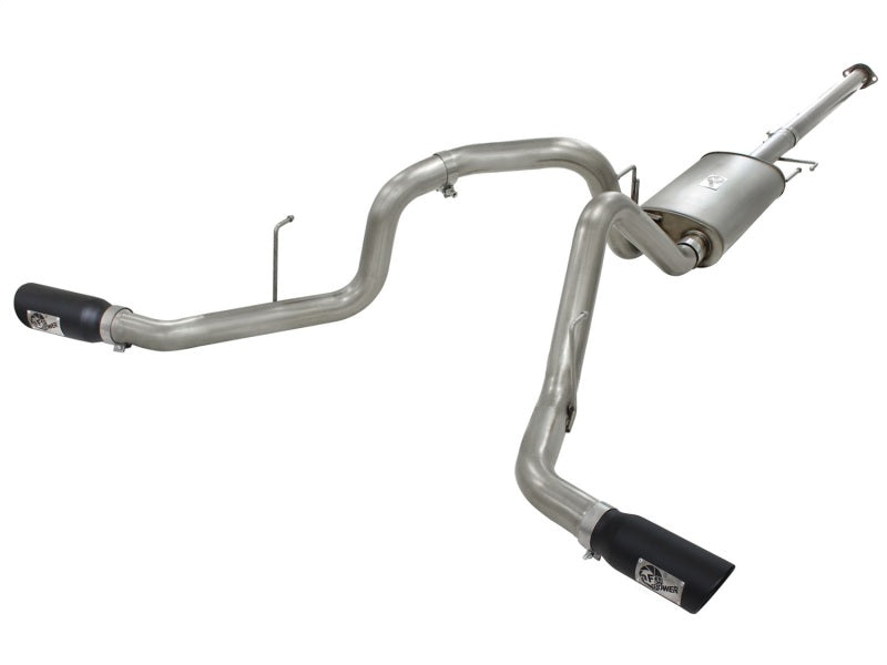 aFe MACHForce XP Exhaust 3in SS Dual Side Exit CB w/ Black Tips 11-14 Ford F150 EcoBoost V6-3.5L TT - Burkken Auto Parts