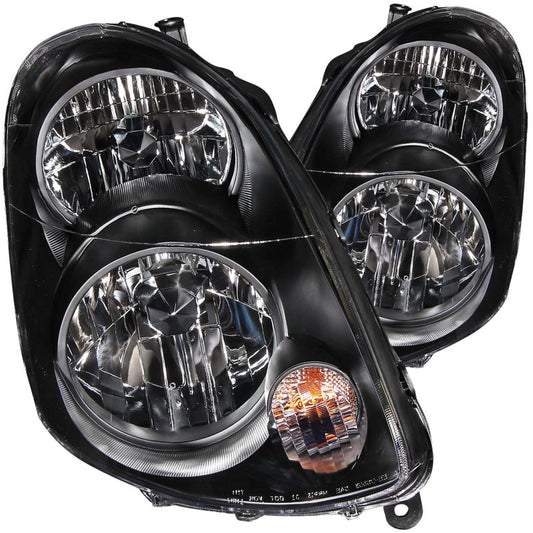 ANZO 2003-2004 Infiniti G35 Crystal Headlights Black - Burkken Auto Parts