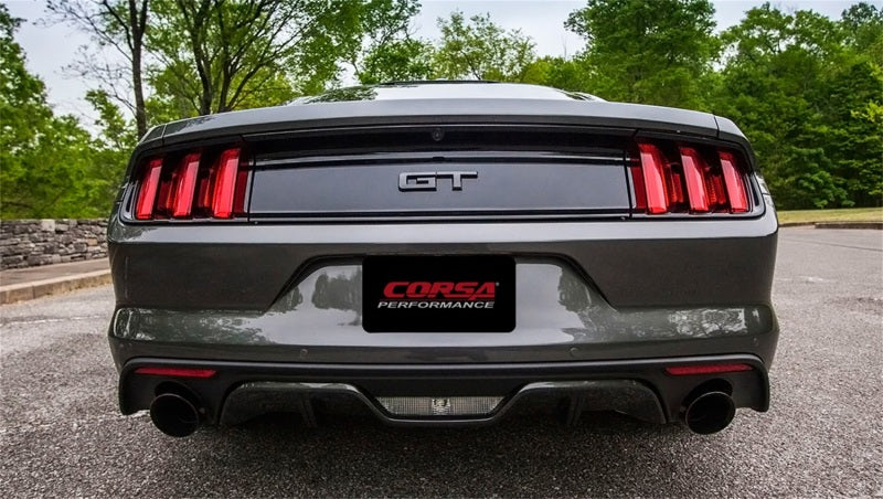 Corsa 2015-2017 Ford Mustang GT 5.0 3in Axle Back Exhaust Black Dual Tips (Touring) - Burkken Auto Parts