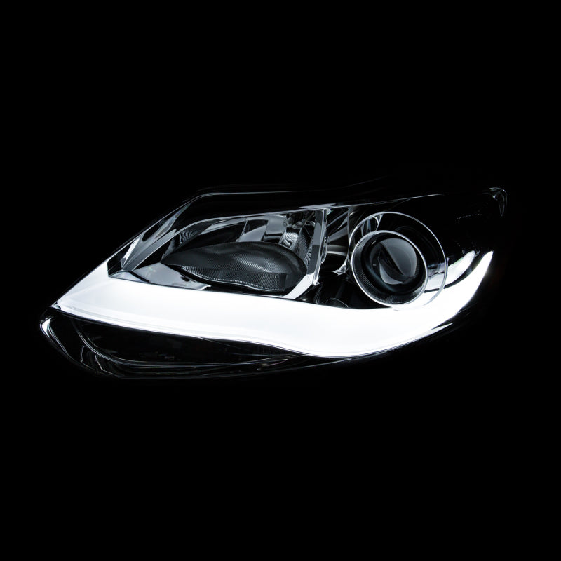 ANZO 2012-2014 Ford Focus Projector Headlights w/ Plank Style Design Black - Burkken Auto Parts
