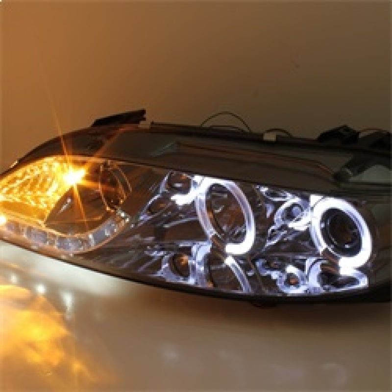 Spyder Mazda 6 03-05 With Fog Lights Projector Headlights LED Halo DRL Smke PRO-YD-M603-FOG-DRL-SM - Burkken Auto Parts