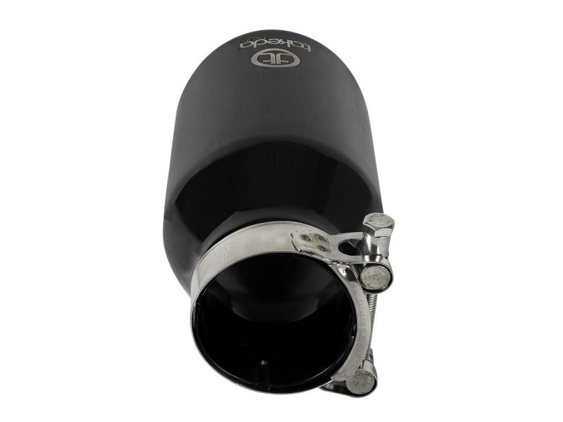 aFe Takeda 304 Stainless Steel Clamp-On Exhaust Tip 2.5in.Inlet / 4in Outlet - Black - Burkken Auto Parts