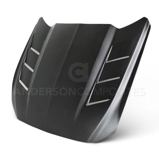 Anderson Composites 15-16 Ford Mustang (Excl. GT350/GT350R) Fiberglass Heat Extractor Hood - Burkken Auto Parts
