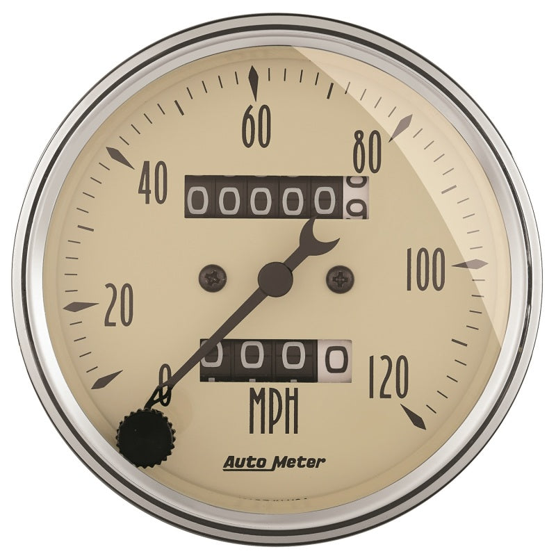 AutoMeter Gauge Speedometer 3-1/8in. 120MPH Mechanical Antique Beige - Burkken Auto Parts