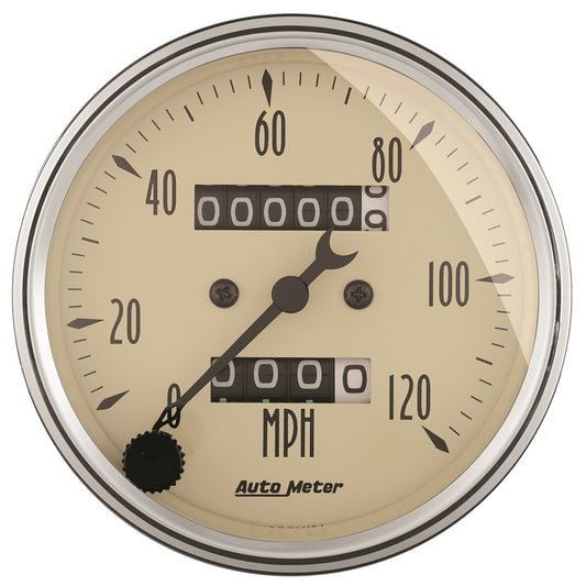 AutoMeter Gauge Speedometer 3-1/8in. 120MPH Mechanical Antique Beige - Burkken Auto Parts