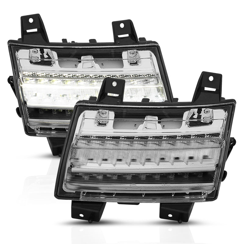 ANZO 18-19 Jeep Wrangler JL LED Chrome Clear w/ Sequential Signal - Burkken Auto Parts