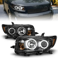 ANZO 2008-2010 Scion Xb Projector Headlights w/ Halo Black - Burkken Auto Parts