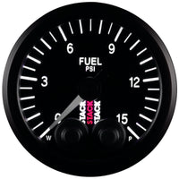 Autometer Stack 52mm 0-15 PSI 1/8in NPTF Male Pro-Control Fuel Pressure Gauge - Black - Burkken Auto Parts