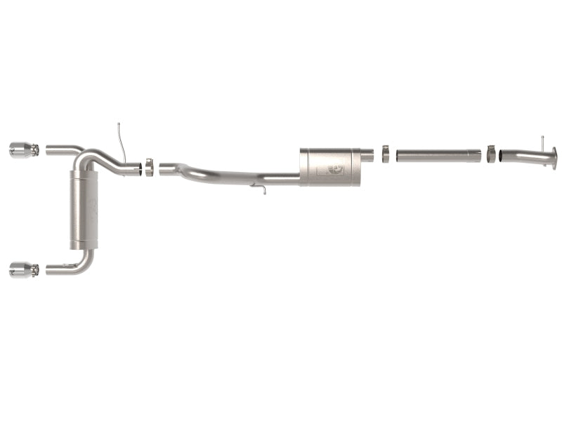 aFe 2021+ Ford Bronco L4-2.3L (t) / V6-2.7L (tt) Vulcan 3in. to 2.5in. SS Cat-Back - Polished - Burkken Auto Parts
