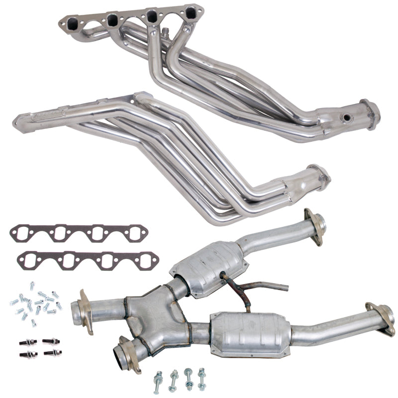 BBK 94-95 Ford Mustang 5.0L 1-5/8 Long Tube Headers w/High Flow Catted X-Pipe (Silver Ceramic) - Burkken Auto Parts