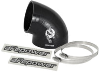 aFe Magnum FORCE CAI Univ. Silicone (3.5in to 3in ID / 75 Deg.) Elbow Reducing Coupler - Black - Burkken Auto Parts