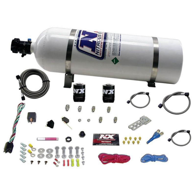 Nitrous Express E85 Universal Nitrous Kit for EFI (Single Nozzle Application) w/15lb Bottle - Burkken Auto Parts