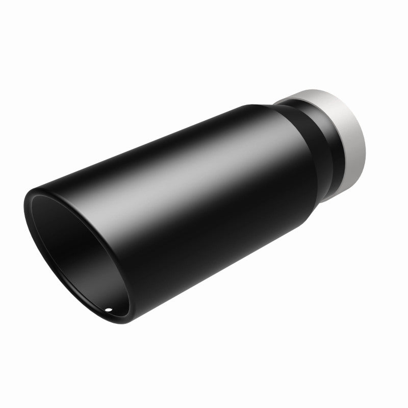 MagnaFlow Tip Stainless Black Coated Single Wall Round Single Outlet 5in Dia 4in Inlet 13in L - Burkken Auto Parts