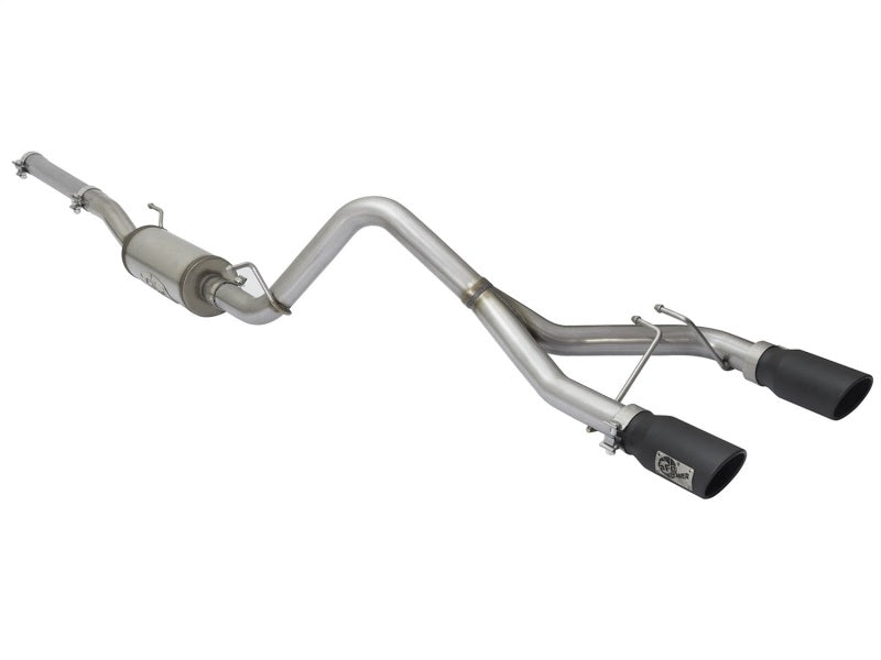 aFe Rebel Series CB 2.5in Dual Center Exit SS Exhaust w/ Black Tips 07-15 Jeep Wrangler 3.6L/3.8L V6 - Burkken Auto Parts