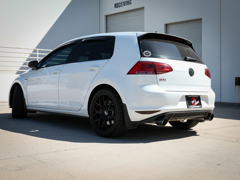 aFe MACH Force-Xp 3in to 2-1/2in Stainless Steel Axle-Back Exhaust Carbon - 15-17 Volkswagen GTI - Burkken Auto Parts