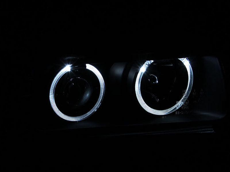 ANZO 1992-1998 BMW 3 Series E36 Projector Headlights w/ Halo Black (CCFL) G2 - Burkken Auto Parts