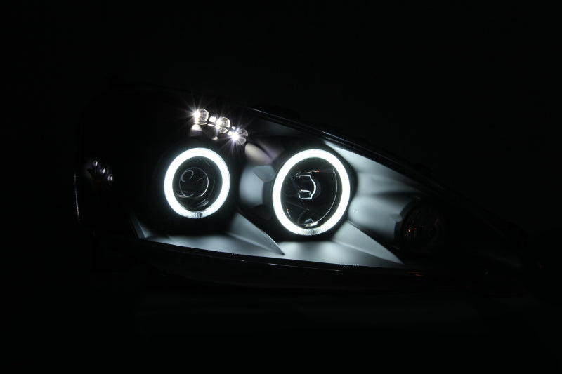 ANZO 2005-2006 Acura RSX Projector Headlights w/ Halo Black - Burkken Auto Parts